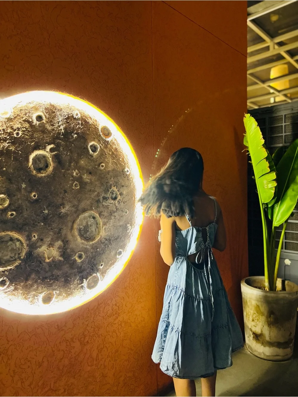 Illuminated Moon Wall Art - Warm White Accent
